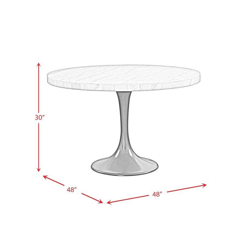 Mardelle Round Dining Table White - Picket House Furnishings: Marble Top, Metal Base, Seats 4