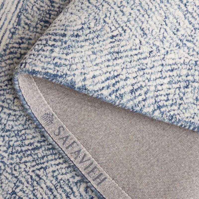 Abstract ABT340 Hand Tufted Indoor Runner Rug - Ivory/Navy - 2'3"x8' - Safavieh