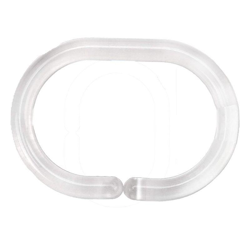 Solid Plastic Shower Curtain Hooks Rings (Set of 12)