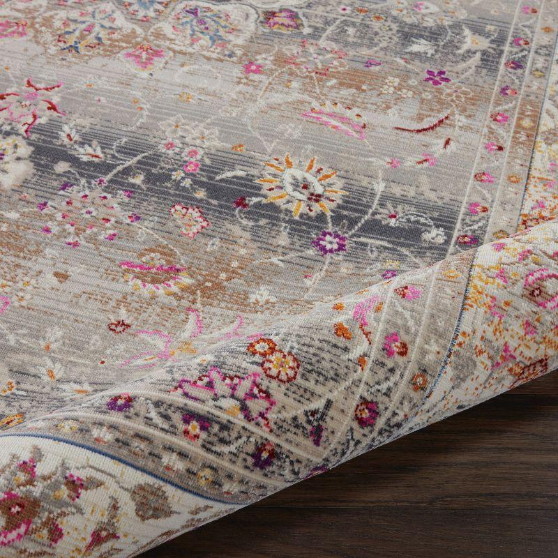Nourison Vintage Kashan VKA01 Gray/Ivory/Pink Indoor Area Rug - 5'3 x 7'10