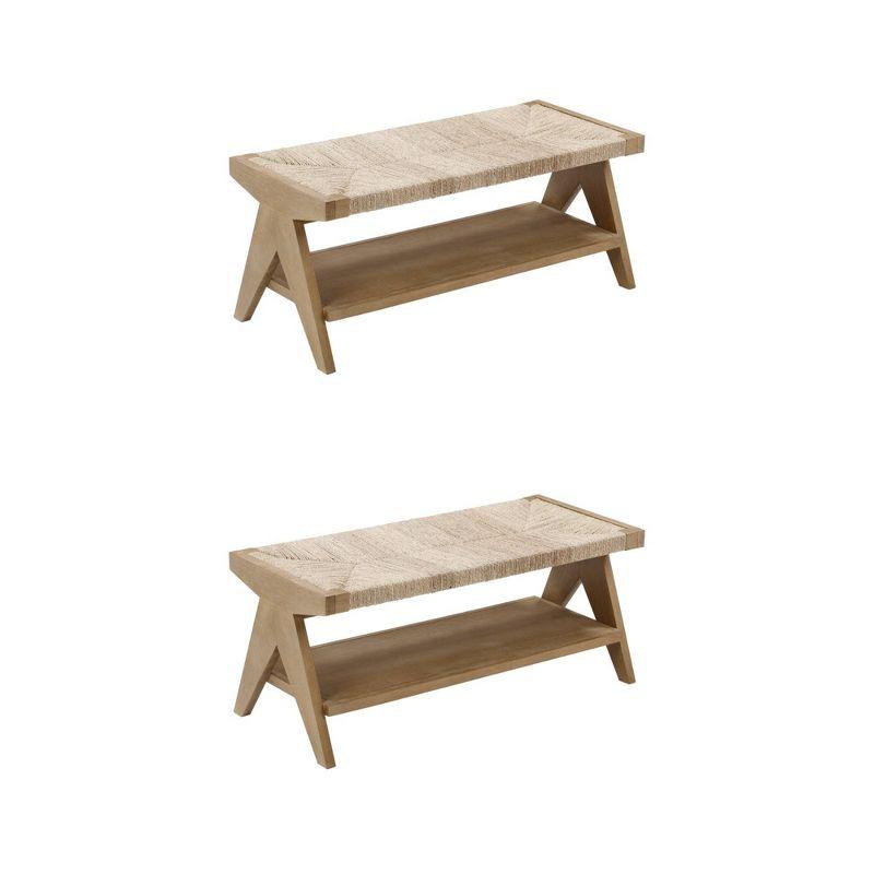 Nathan James Beacon Seagrass Bench Light Brown