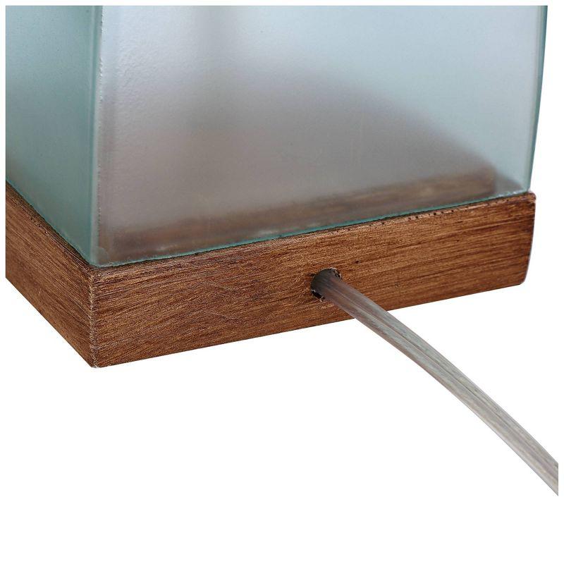 360 Lighting Ryan 28 1/2" Tall Modern Coastal End Table Lamps Set of 2 Ocean Blue Glass Off-White Shade Living Room Bedroom Bedside Nightstand House