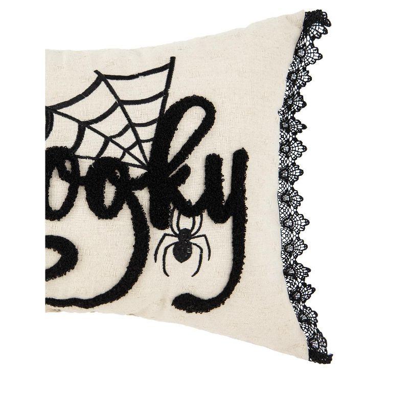 C&F Home 14" x 22" Spooky Black And White Halloween Embroidered Throw Pillow