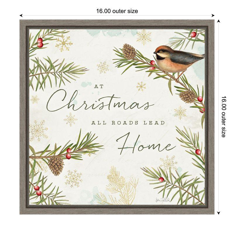 Amanti Art Christmas Tradition V (Bird) by Katie Pertiet Canvas Wall Art Print Framed 16 x 16-in.