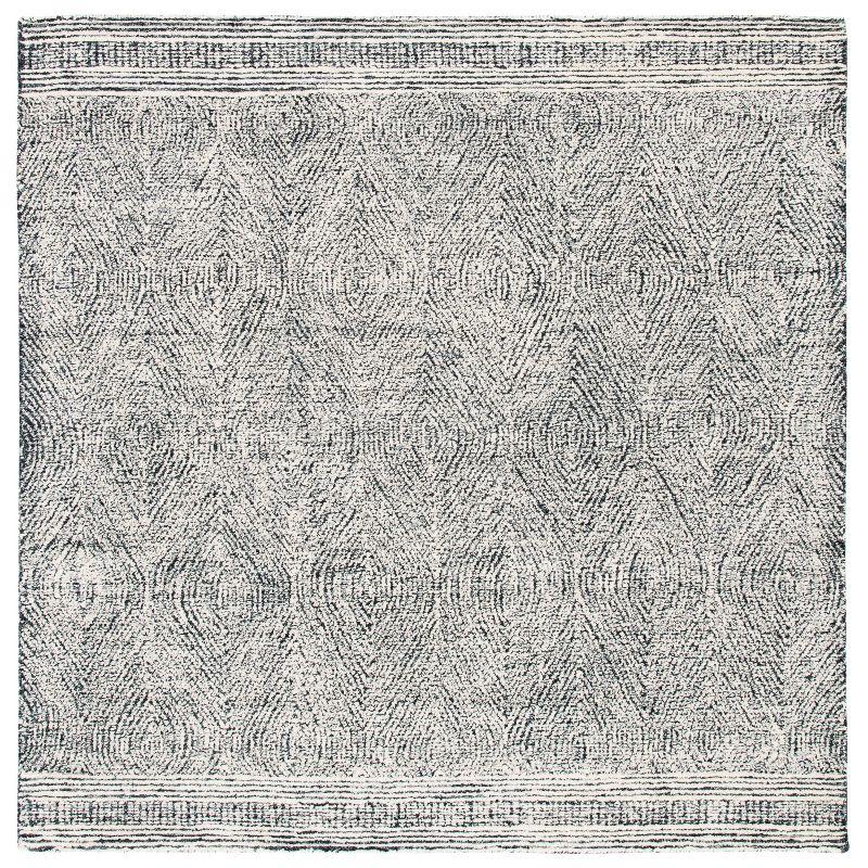 Abstract ABT340 Handmade Indoor Area Rug - Ivory/Chocolate - 6'x6' - Safavieh
