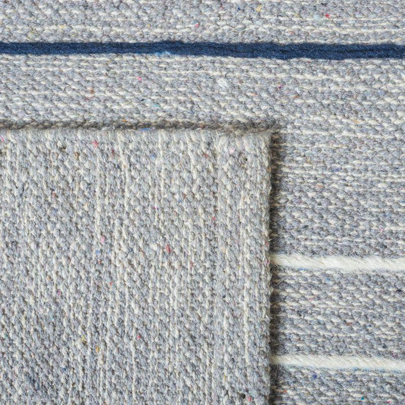 Striped Kilim STK507 Hand Woven Area Rug - Silver/Grey - 3'x5' - Safavieh.