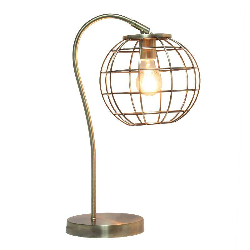 Metal Arched Cage Table Lamp Antique Brass - Lalia Home: No Assembly, UL Listed, Adjustable Neck