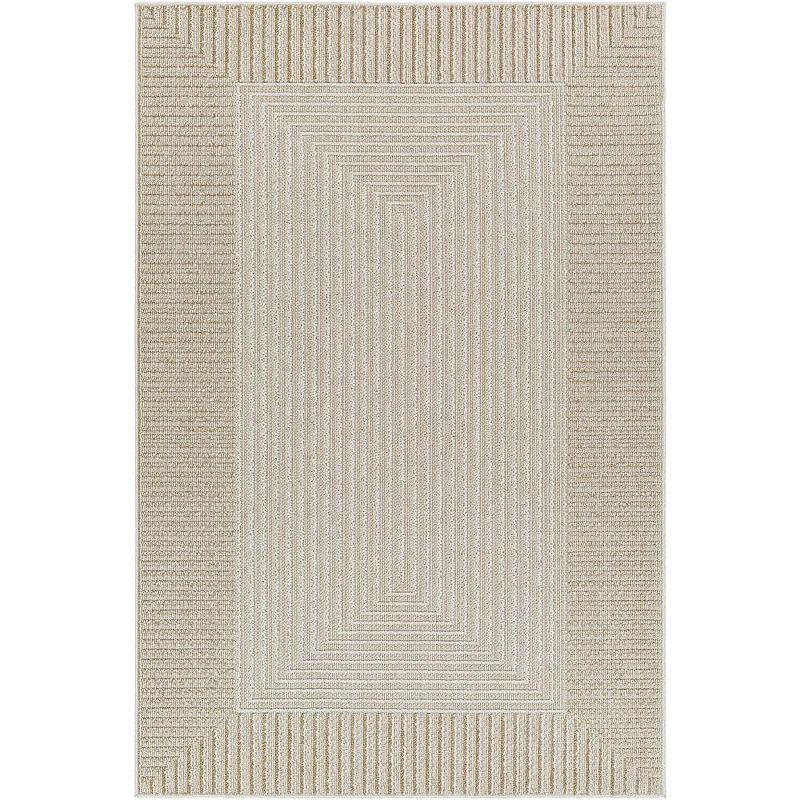 Ivory Geometric Synthetic Fur Stain-Resistant 8' x 10' Rug