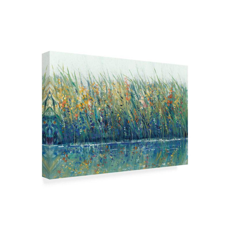 Large Multicolor Canvas Print with Tall Grass Reflection