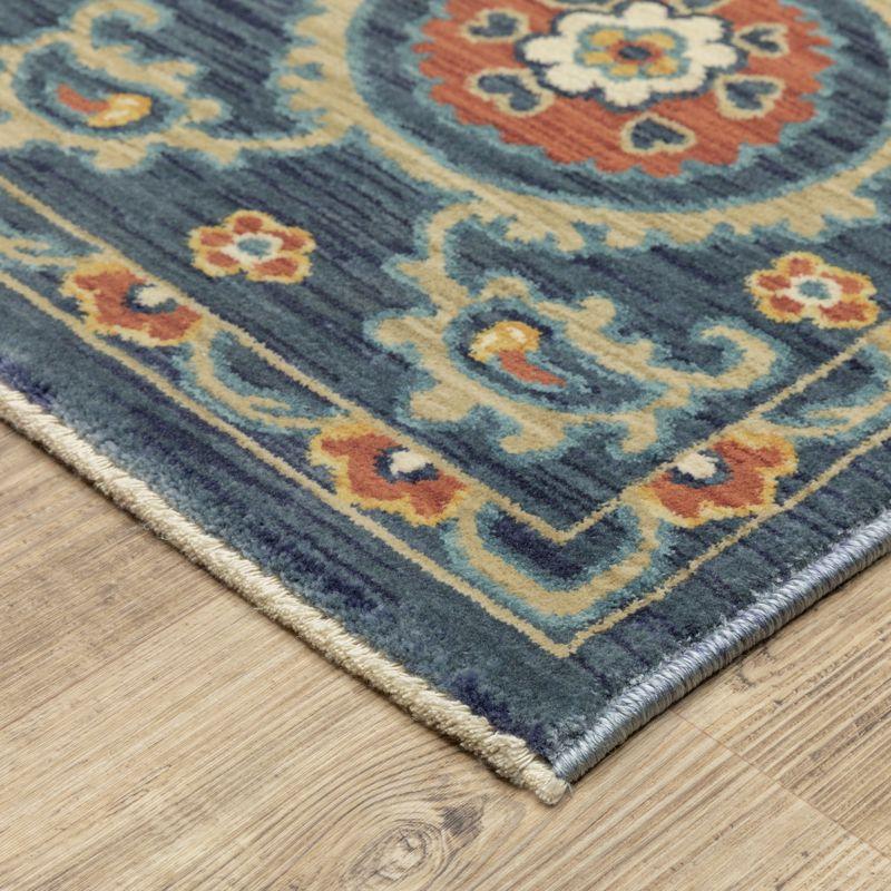 Oriental Weavers Francesca FR11B Blue/ Rust Indoor Area Rug - 3'3" x 5'