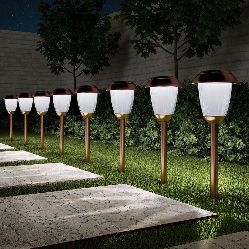 Summer White LED Flameless Solar Pathway Lights Set