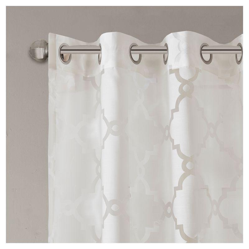 Eden Fretwork Burnout Sheer Curtain Panel