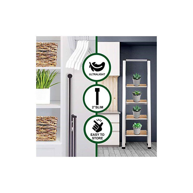 Sorfey Sorfey Step Ladders 4 - Step Steel Lightweight Folding Step Ladder