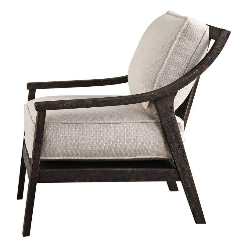 Uttermost Lyle Neutral Beige Linen Fabric Accent Chair