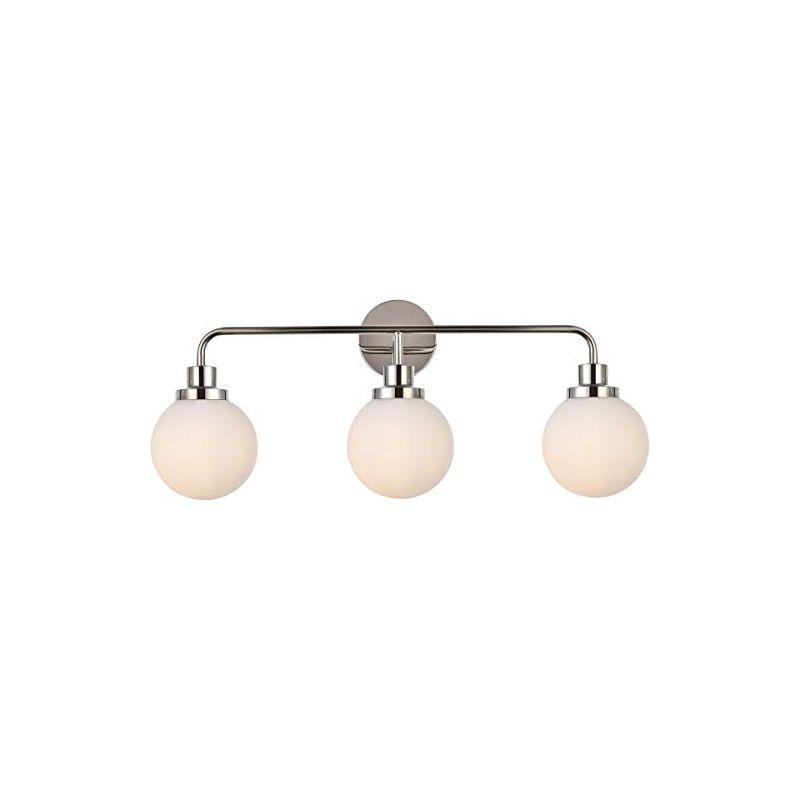 Elegant Lighting Hanson 3 lights bath sconce in polished nickel with frosted shade