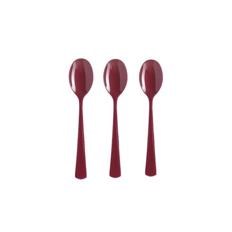 Exquisite Burgundy Plastic Utensil Cutlery Set Forks Spoons Knives- 150 Pack