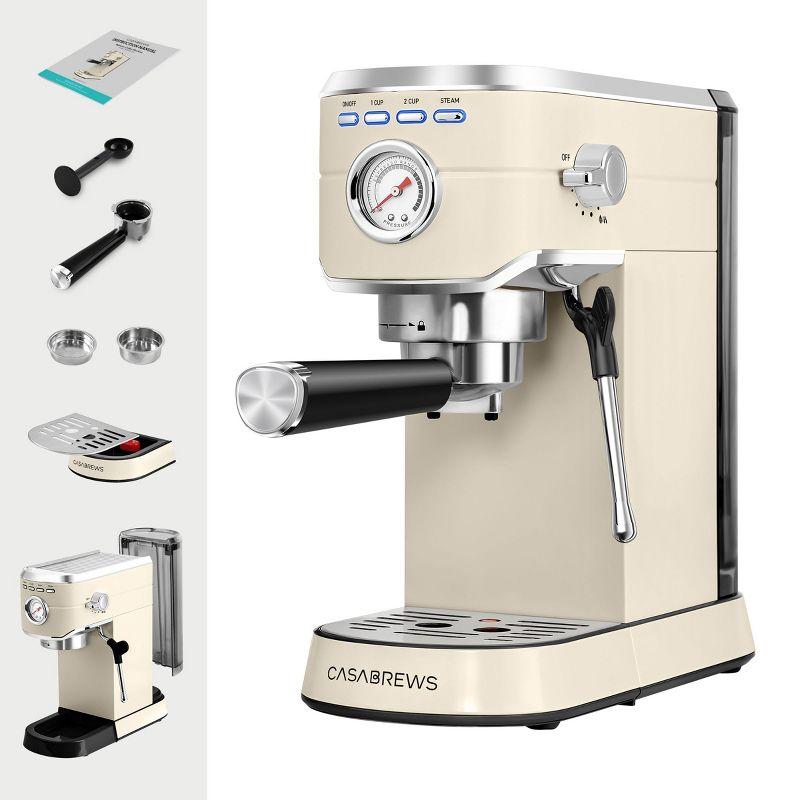 Casabrews CASABREWS CM5418 20 Bar Espresso Machine Coffee Maker W/ Powerful Steam Wand Stainless Steel