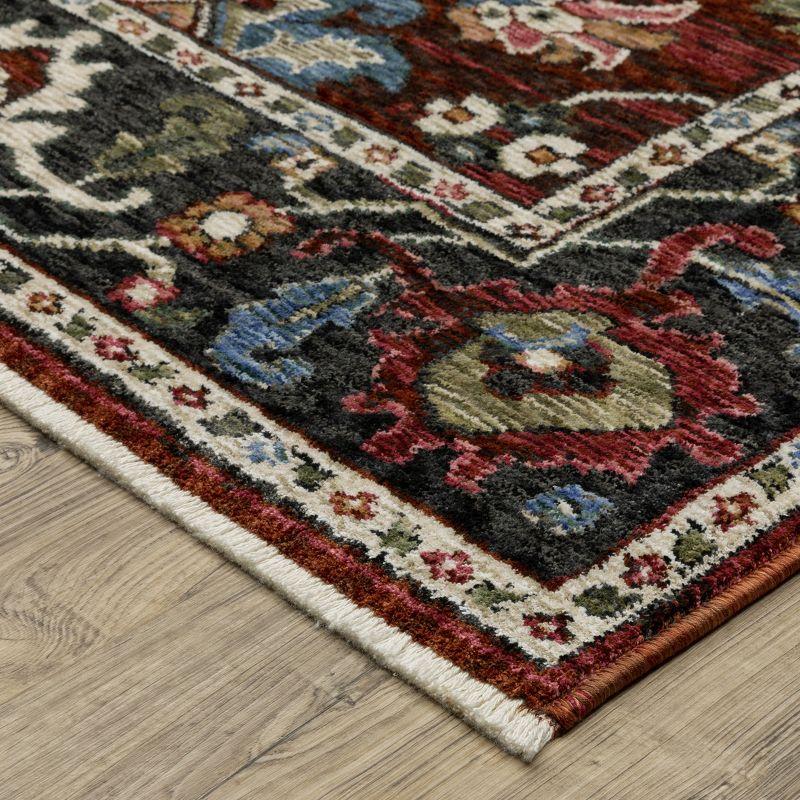 Hastings Red and Multi Synthetic Rectangular Area Rug 5'3" x 7'6"