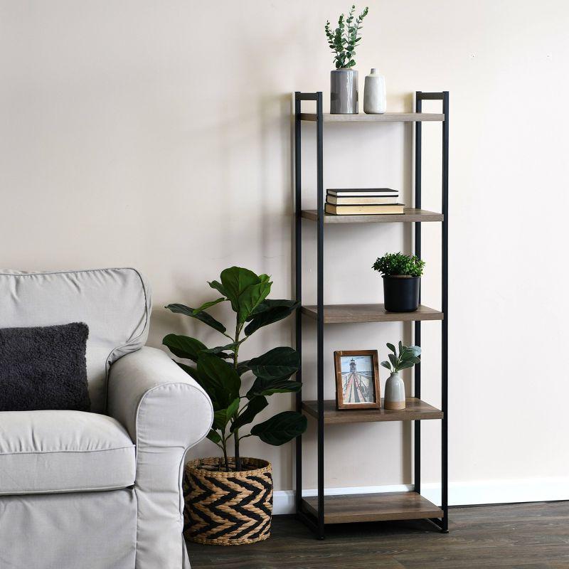 Household Essentials 59.1" Jamestown Narrow 5 Shelf Bookshelf