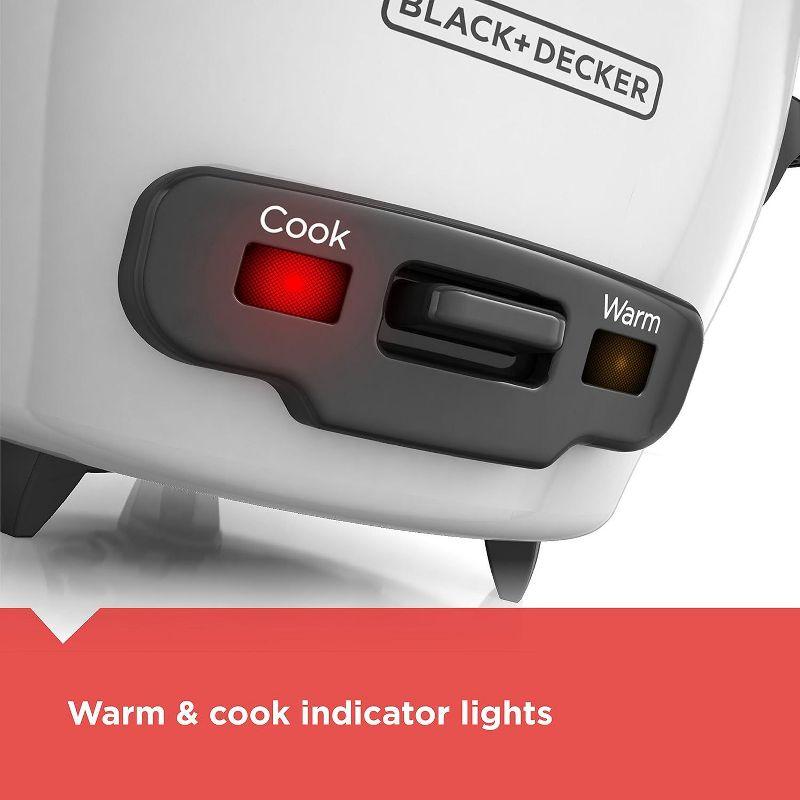 BLACK+DECKER BLACK+DECKER, Rice Cooker, Uncooked Rice, Steaming Basket, Removable Non-Stick Bowl, One Touch