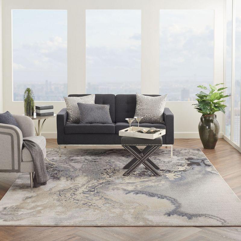 Nourison Maxell Modern Abstract Indoor Area Rug Grey 9' x 12'