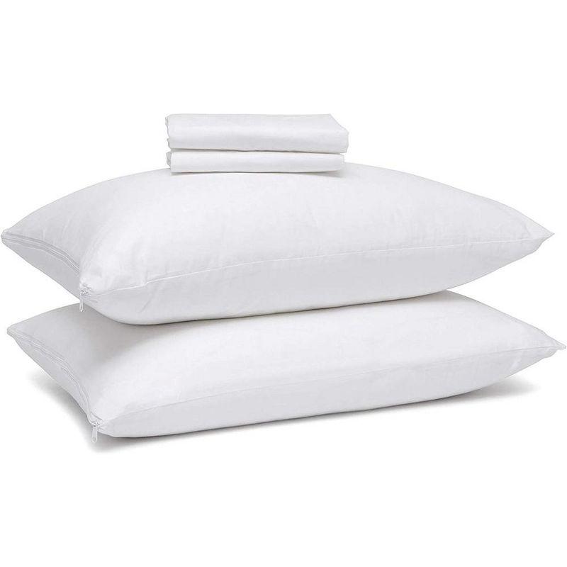 100% Cotton Zippered Pillow Protector (2 pck) King - Light Grey