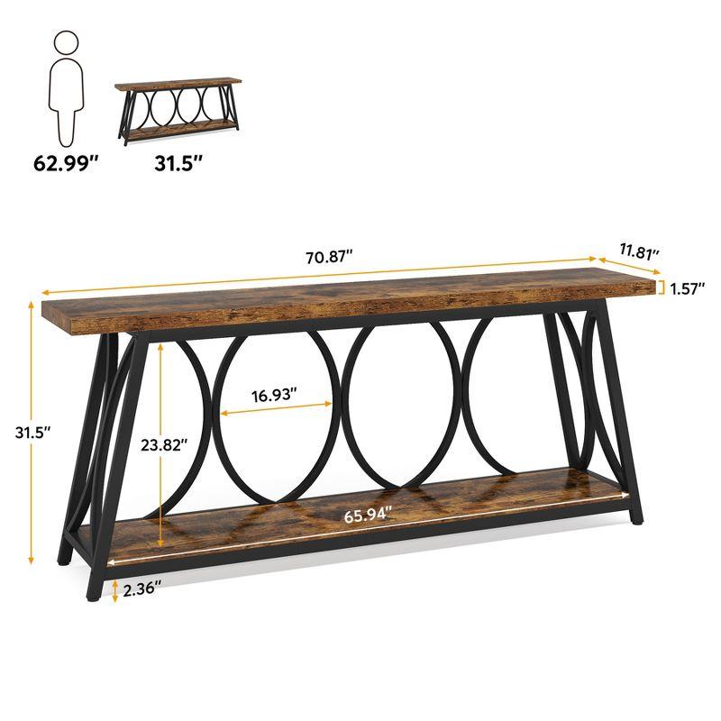 Tribesigns 70.9" Extra Long Console Sofa Table with 2 Tier Storage Shelf