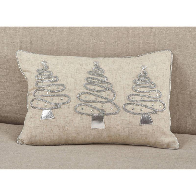 Saro Holiday Tree Design Sequined Throw Pillow