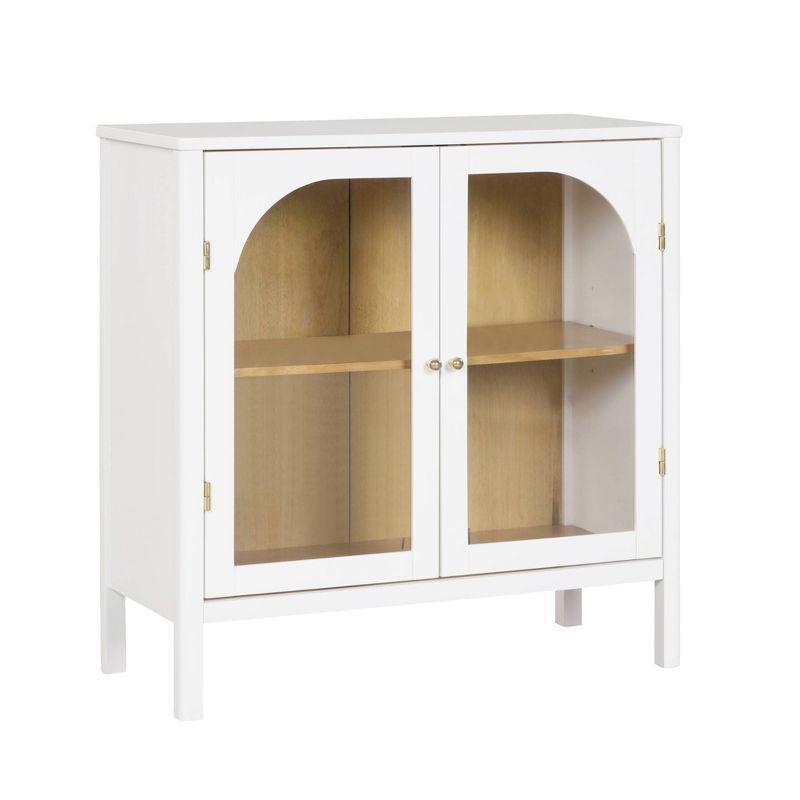 Nathan James Mason Wood and Glass Door Storage Cabinet