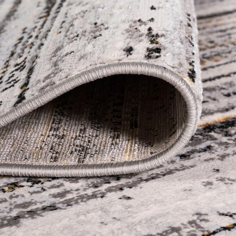 5'x8' Loom Modern Strie'  Area Rug, Gray/Black - JONATHAN Y