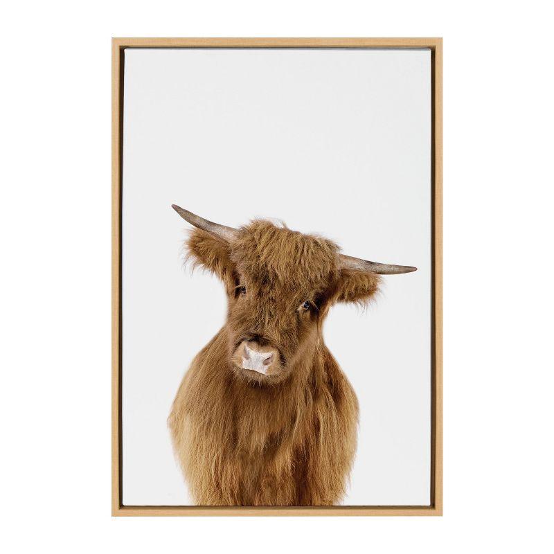 23" x 33" Sylvie Animal Studio Highland Framed Canvas by Amy Peterson Natural - Kate & Laurel All Things Decor