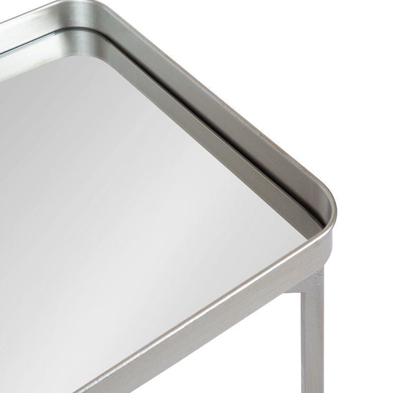Kate and Laurel Celia Rectangle Metal Side Table, 18x12x26, Silver