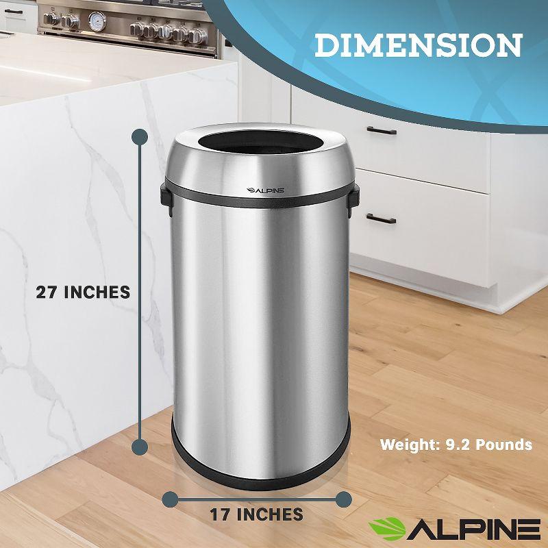 Steel Open Trash Can - 17 Gallons