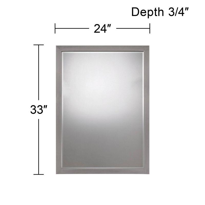 Minka Lavery Rectangular Vanity Wall Mirror Modern Beveled Glass Brushed Nickel Frame 24" Wide for Bathroom Bedroom Living Room