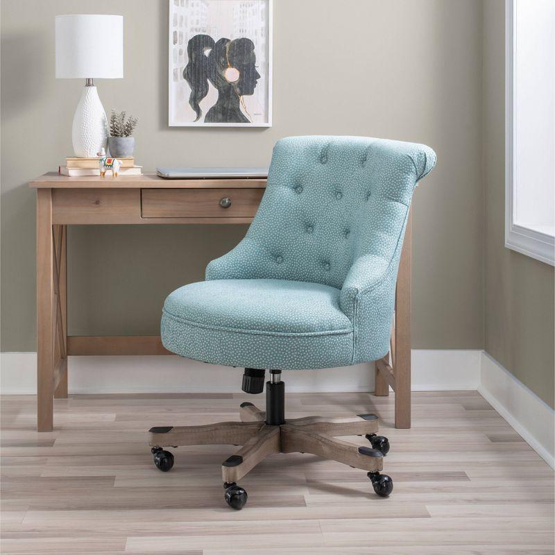 Sinclair Tufted Swivel Office Chair with Casters, Adjustable - Linon