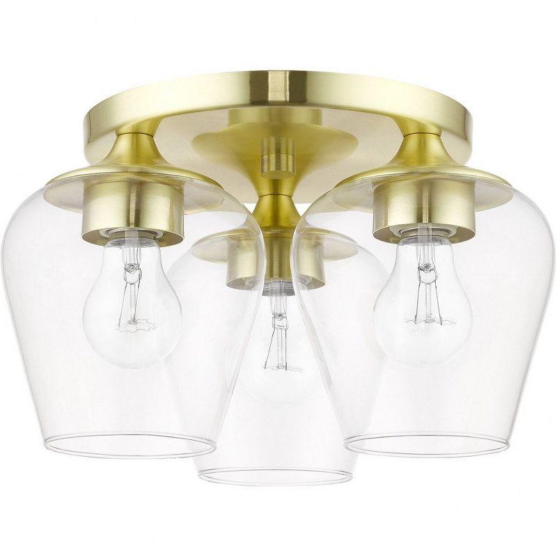 Livex Lighting Willow 3 - Light Flush Mount in  Satin Brass