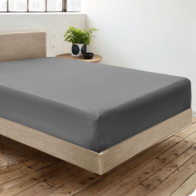 Bare Home 300 Thread Count Organic Cotton Percale Fitted Sheet