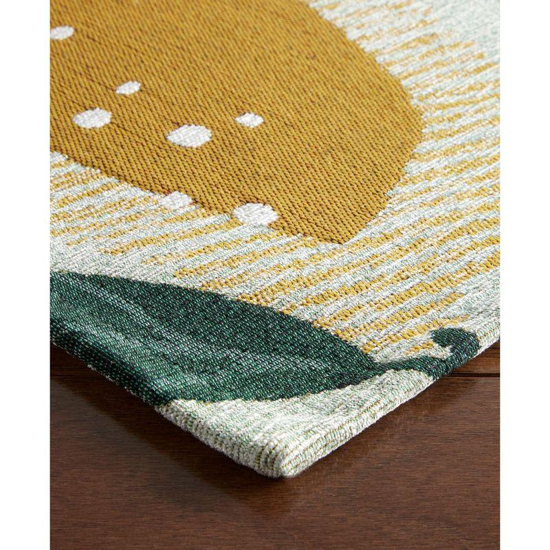 Town & Country Living TOWN & COUNTRY Living Livie Fresh Lemon Everwash Washable Non-Slip Backing Kitchen Runner Rug