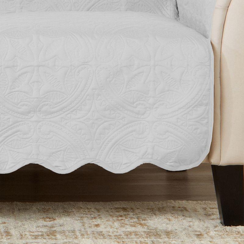 Reversible Quilted Sofa Furniture Protector - Great Bay Home(Sofa, White/Sand)