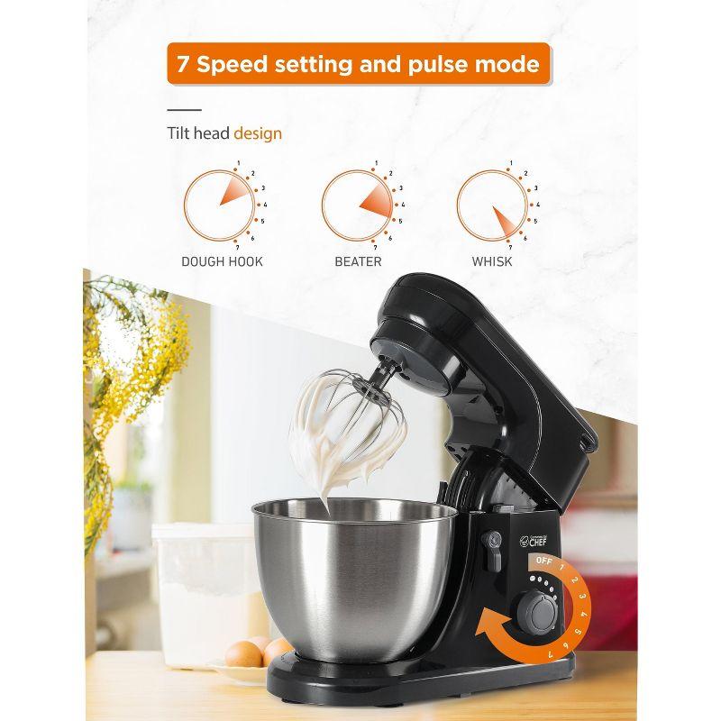 Commercial Chef Electric Stand Mixer 4.7 Quart, 7 Speed Settings