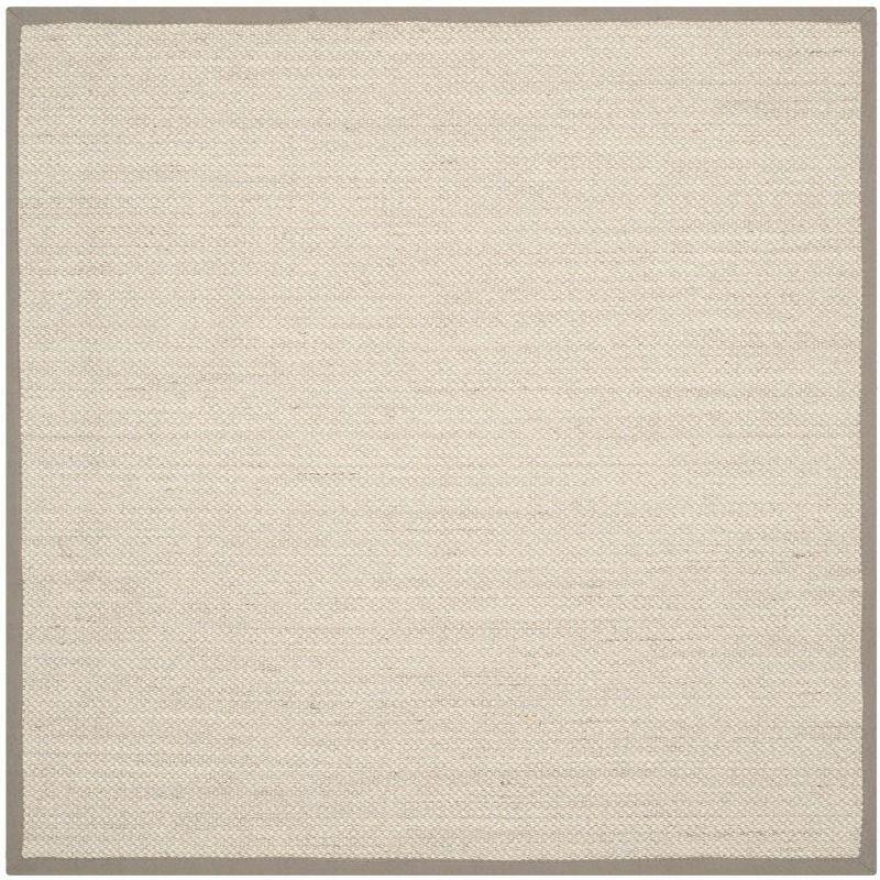Natural Fiber NF143 Power Loomed Indoor Area Rug - Marble/Khaki - 6'x6' - Safavieh.