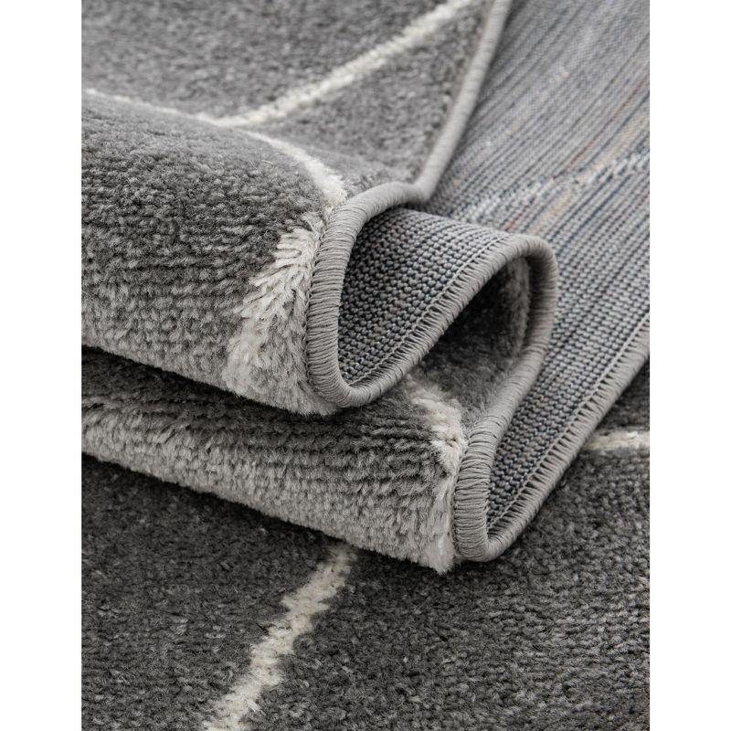 Light Gray 9' x 12' Synthetic Trellis Area Rug