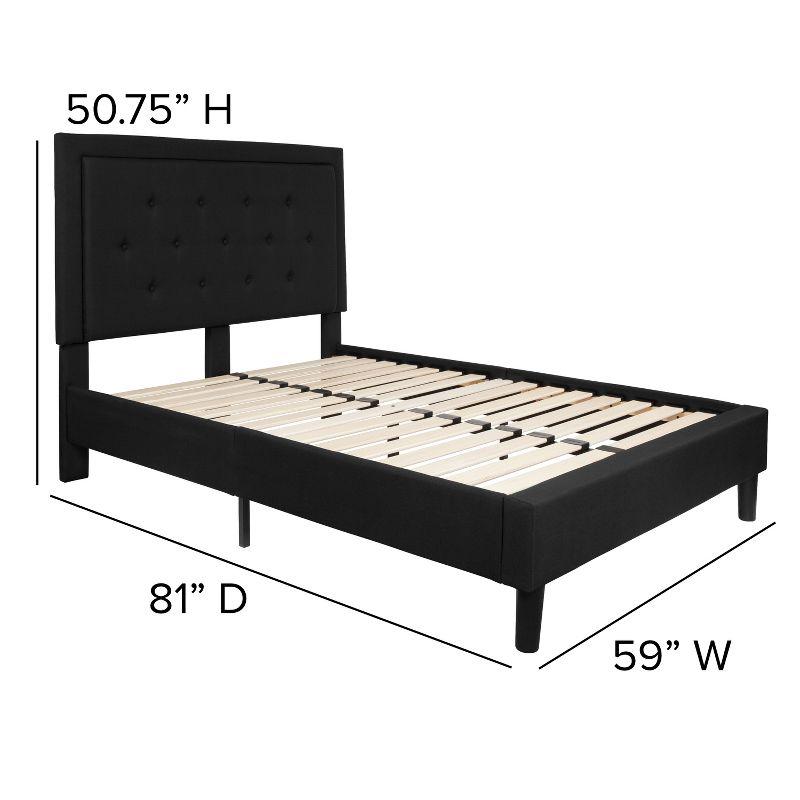 Elegant Full/Double Tufted Upholstered Platform Bed in Black