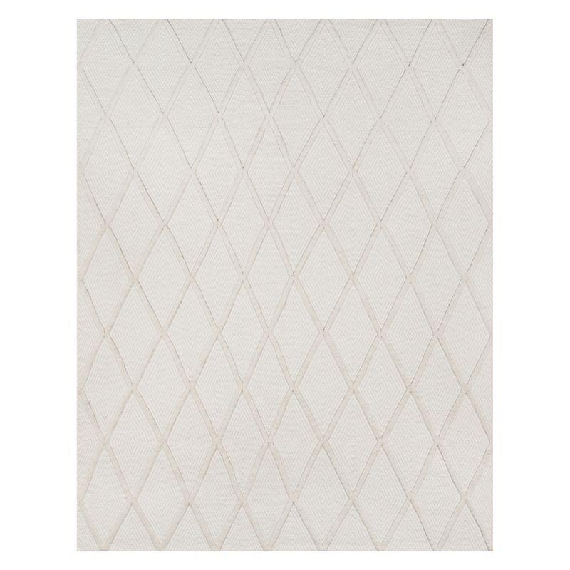 Langdon Geometric Handmade Flatweave Wool Beige Area Rug