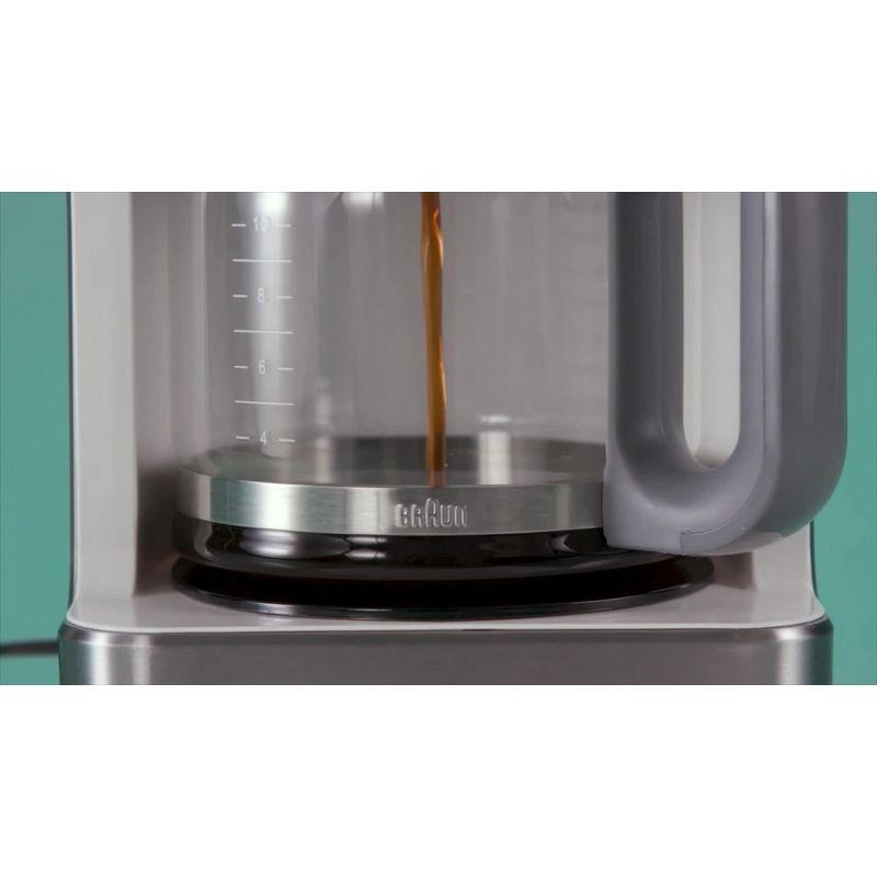 Braun BrewSense 12-cup Drip Coffee Maker - KF6050WH - Stainless Steel/White: Automatic Shut-Off, Glass Carafe, 1000W