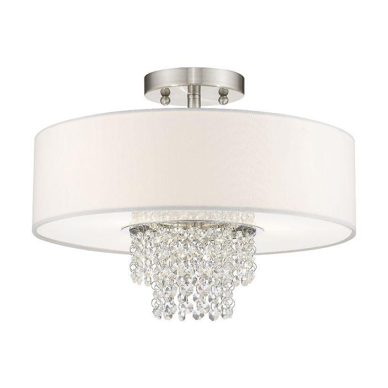 Livex Lighting Carlisle 3 - Light Semi-Flush Mount in  Brushed Nickel