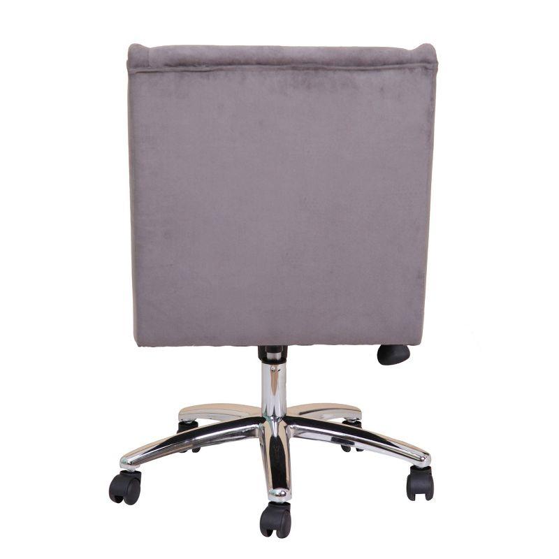 Decorative Task Chair White - Boss: Chrome Base, Swivel, Adjustable Height, Metal Frame, Casters