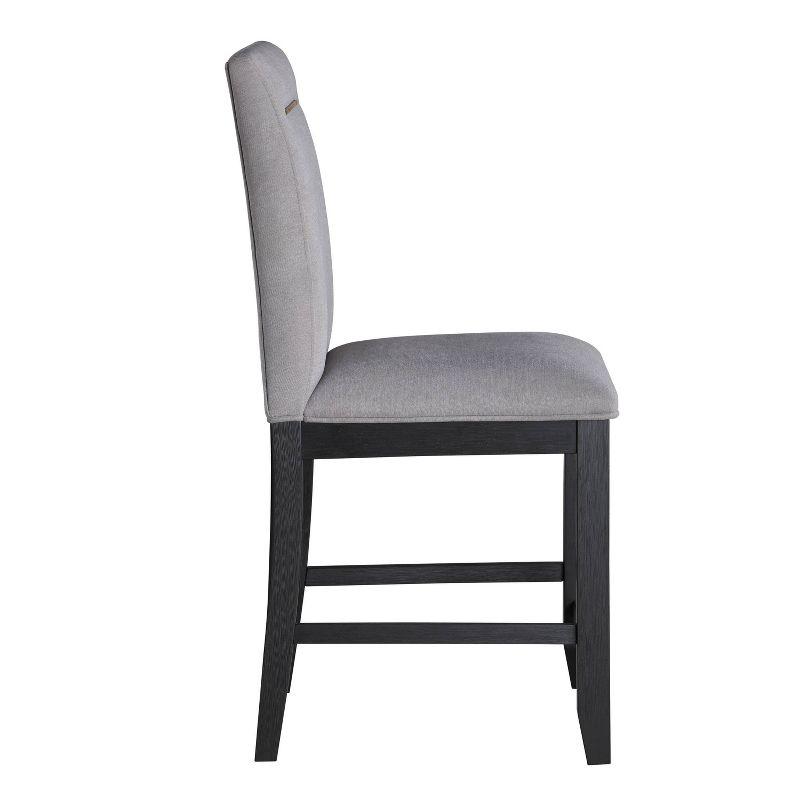 2pk 24" Yves Counter Height Barstool Charcoal - Steve Silver Co.: Padded Back, Rubberwood Legs