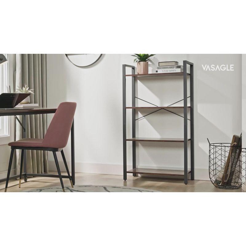 Tall Black 6-Tier Adjustable Steel Frame Bookshelf