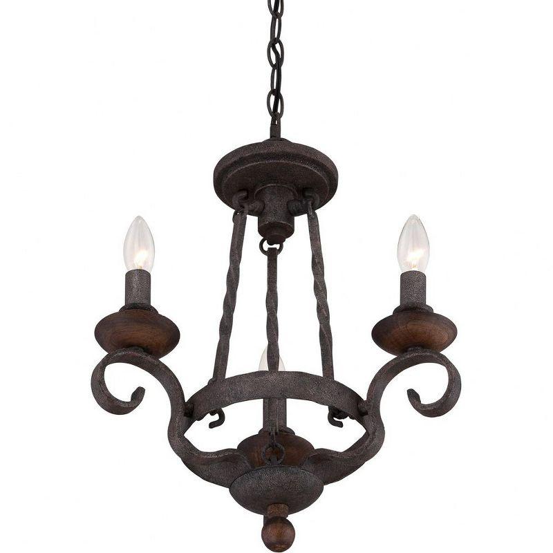 Quoizel Lighting Noble 3 - Light Chandelier in  Rustic Black